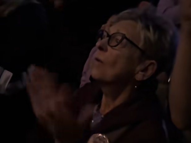 Grandma watching parade