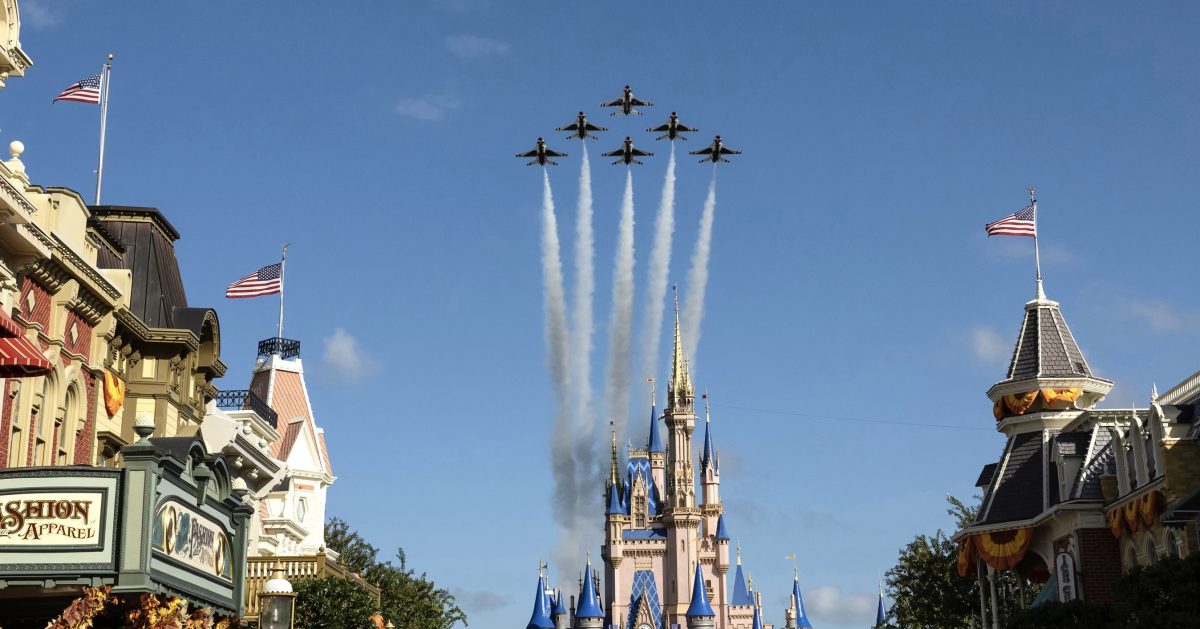 thunderbirds flyover at Magic Kingdom