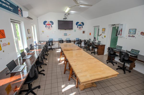 classroom inside port community Disney Cruise line volunteers at