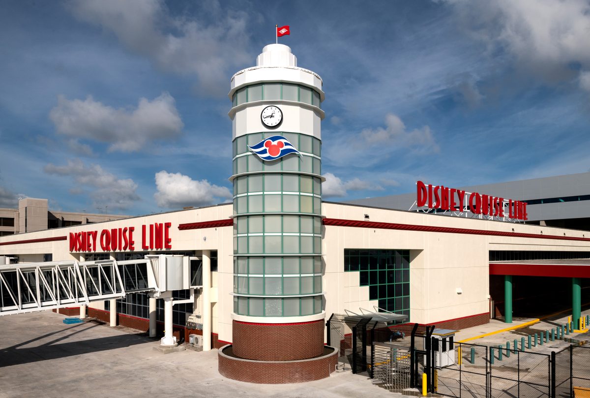 exterior shot of new Disney Cruise Line terminal