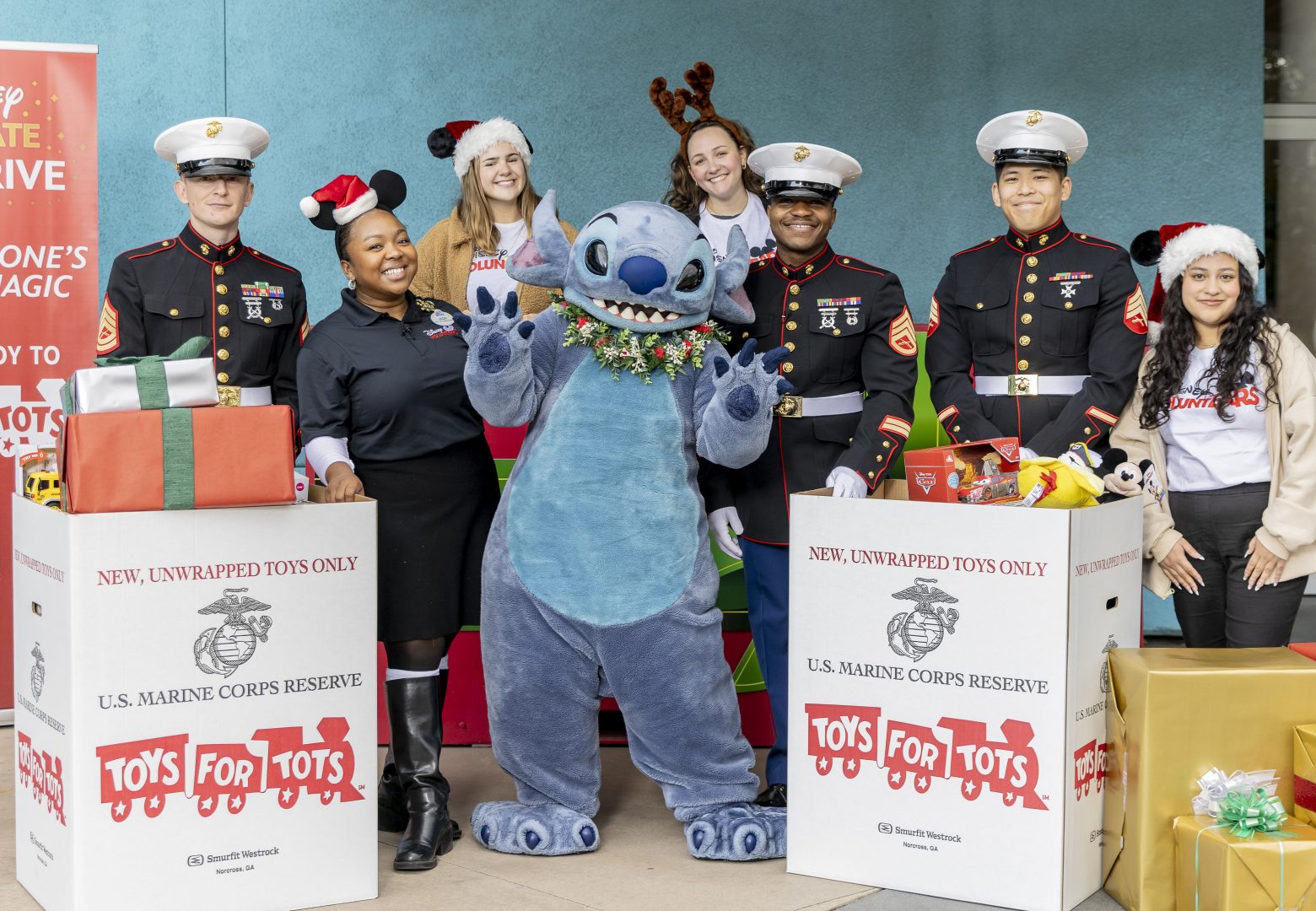 Disneyland Resort cast members and guests collect toys&nbsp;in support of the Marines Toys for Tots program.