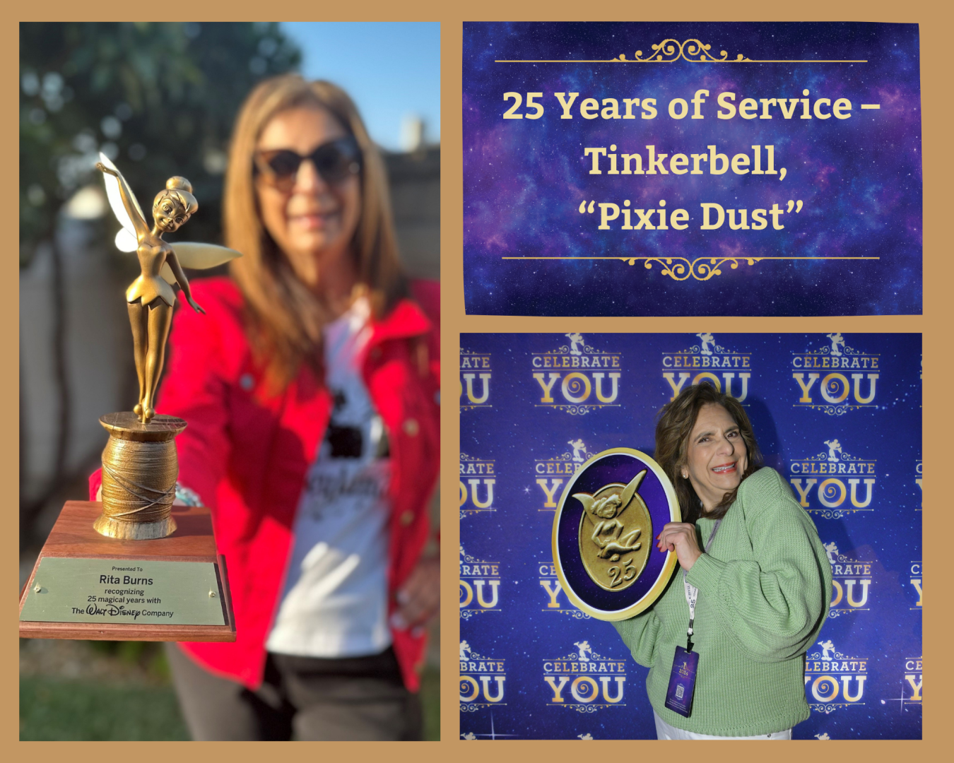 Rita Burns, a workers’ compensation manager, celebrated 25 years and earned her Tinkerbell statue.