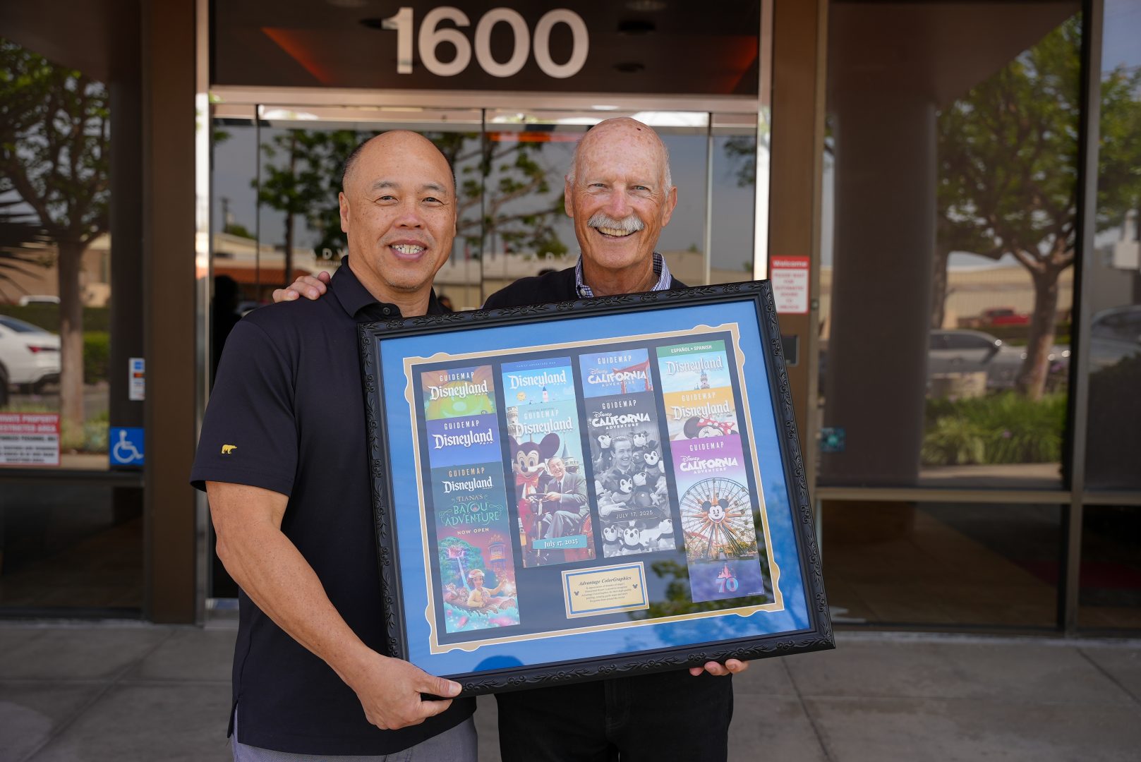 Tom (left) and Les (right) celebrate the company’s decades of work with Disneyland Resort.