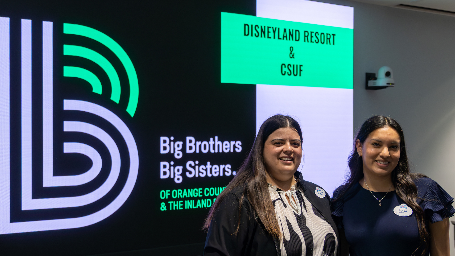  Megan and Sofia celebrating the end to a successful program at the end-of-year celebration earlier this month at Disneyland Resort. 